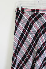 Premise Black White & Pink Plaid Long Skirt | 4