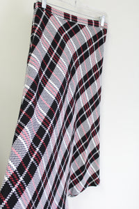 Premise Black White & Pink Plaid Long Skirt | 4