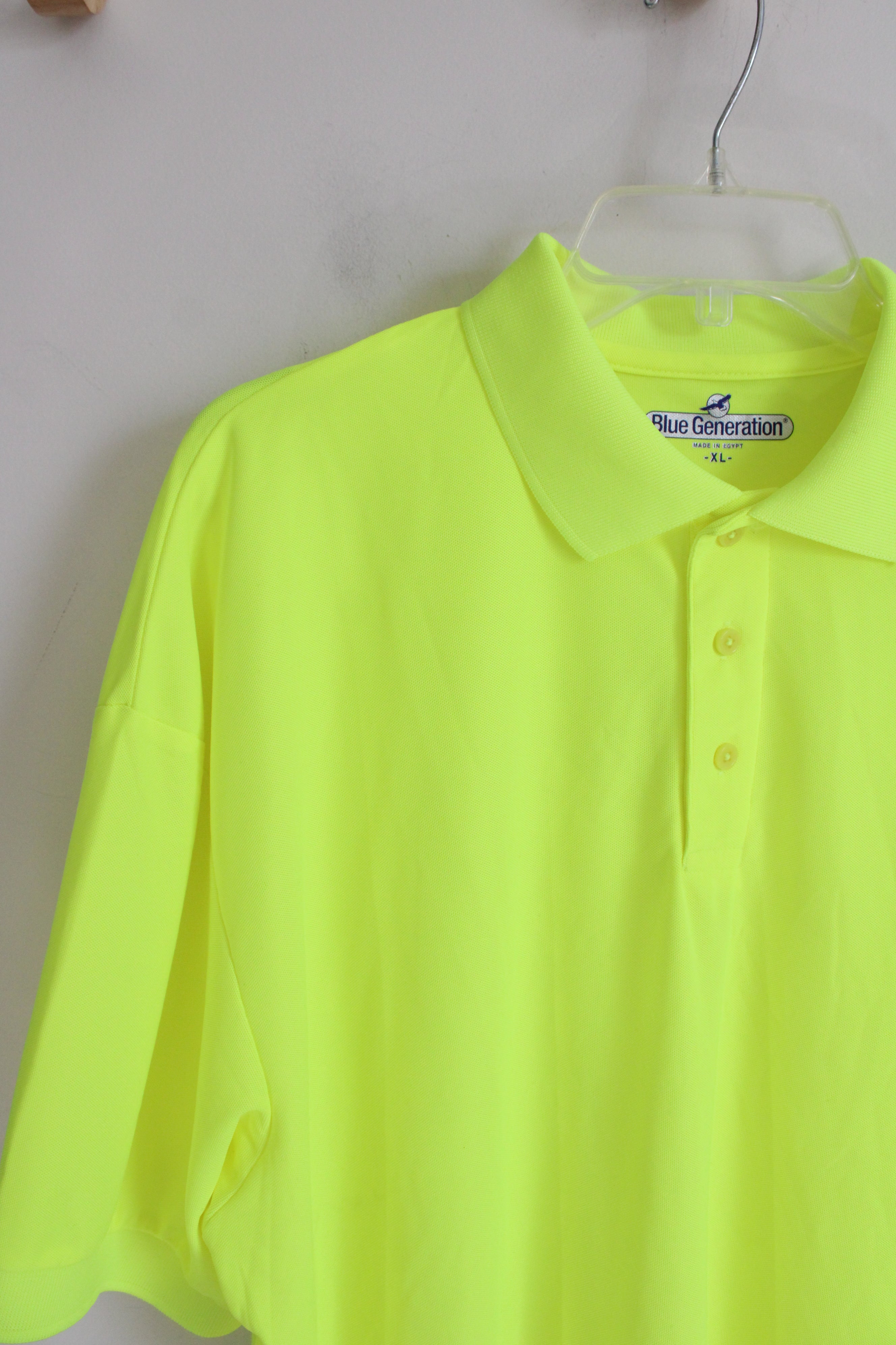 Blue Generation Neon Yellow Polo Shirt | XL