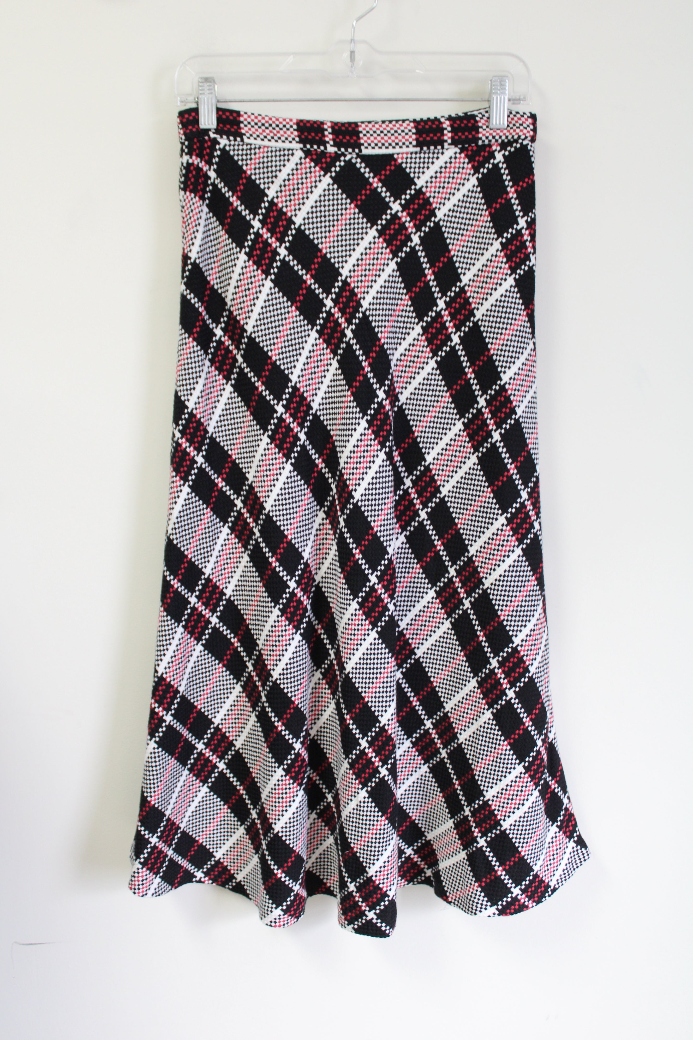 Premise Black White & Pink Plaid Long Skirt | 4