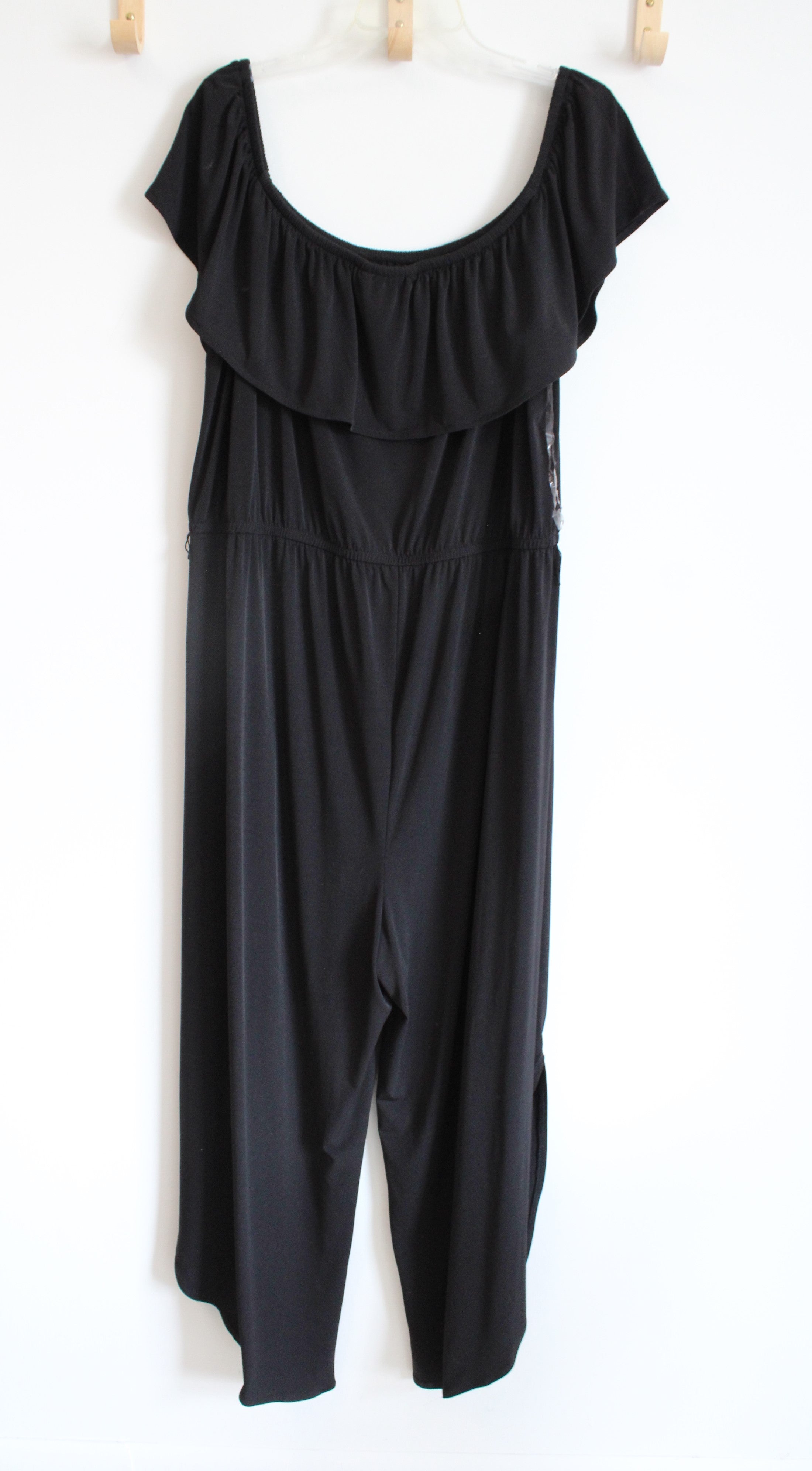 Lane Bryant Off-The-Shoulder Black Jumpsuit | 22/24