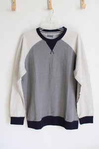 Basic Editions Navy & Gray Pullover Sweatshirt