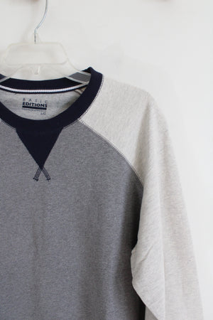 Basic Editions Navy & Gray Pullover Sweatshirt