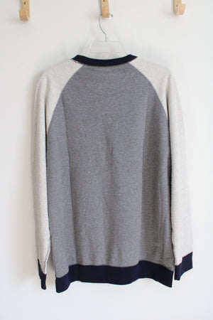 Basic Editions Navy & Gray Pullover Sweatshirt