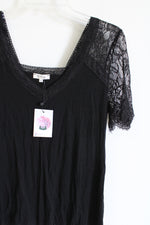 NEW La Miel Black Lace Sleeved Top