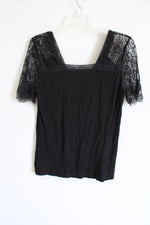 NEW La Miel Black Lace Sleeved Top