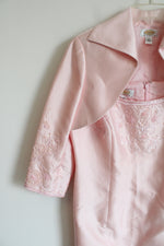 Talbots Vintage Sequined & Beaded Pink Dress & Jacket | 12 Petite