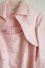 Talbots Vintage Sequined & Beaded Pink Dress & Jacket | 12 Petite