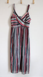 Bethany Blue Pink & White Striped Maxi Dress | XL