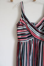 Bethany Blue Pink & White Striped Maxi Dress | XL