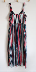 Bethany Blue Pink & White Striped Maxi Dress | XL