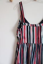 Bethany Blue Pink & White Striped Maxi Dress | XL