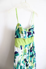 Trisesci Green Patterned Spaghetti Strap Dress | 13