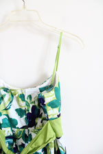 Trisesci Green Patterned Spaghetti Strap Dress | 13