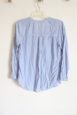 Old Navy Blue & White Striped Long Sleeved Top | S