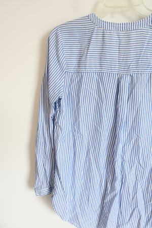 Old Navy Blue & White Striped Long Sleeved Top | S