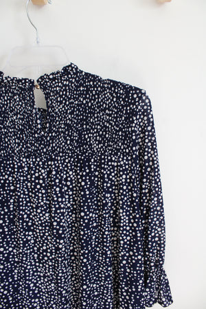 Siren Lily Navy & White Polka Dot Dress | M