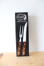Carver Hall Stainless Steel Wooden Handled 2-Piece Carving Set