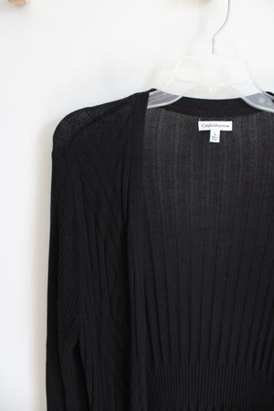 Croft & Barrow Black Ribbed Knit Cardigan | L