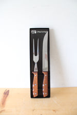 Carver Hall Stainless Steel Wooden Handled 2-Piece Carving Set