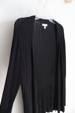 Croft & Barrow Black Ribbed Knit Cardigan | L