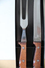 Carver Hall Stainless Steel Wooden Handled 2-Piece Carving Set