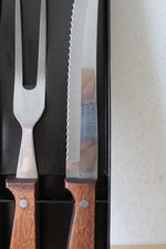 Carver Hall Stainless Steel Wooden Handled 2-Piece Carving Set