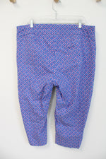 Chico's Perfect Stretch Blue & Pink Patterned Capri Pants | 3 (16)