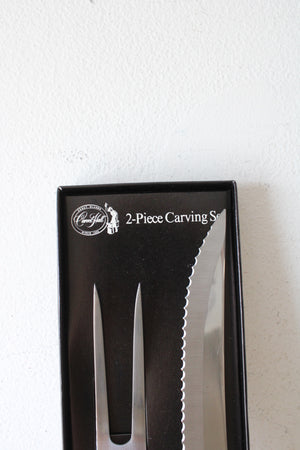 Carver Hall Stainless Steel Wooden Handled 2-Piece Carving Set