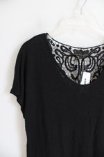 NEW Jeans By Buffalo Black Lace Back Top | L