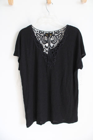 NEW Jeans By Buffalo Black Lace Back Top | L