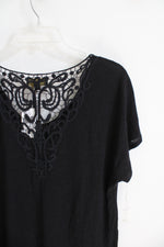 NEW Jeans By Buffalo Black Lace Back Top | L