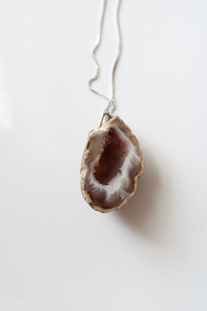 Agate Geode Pendant Necklace