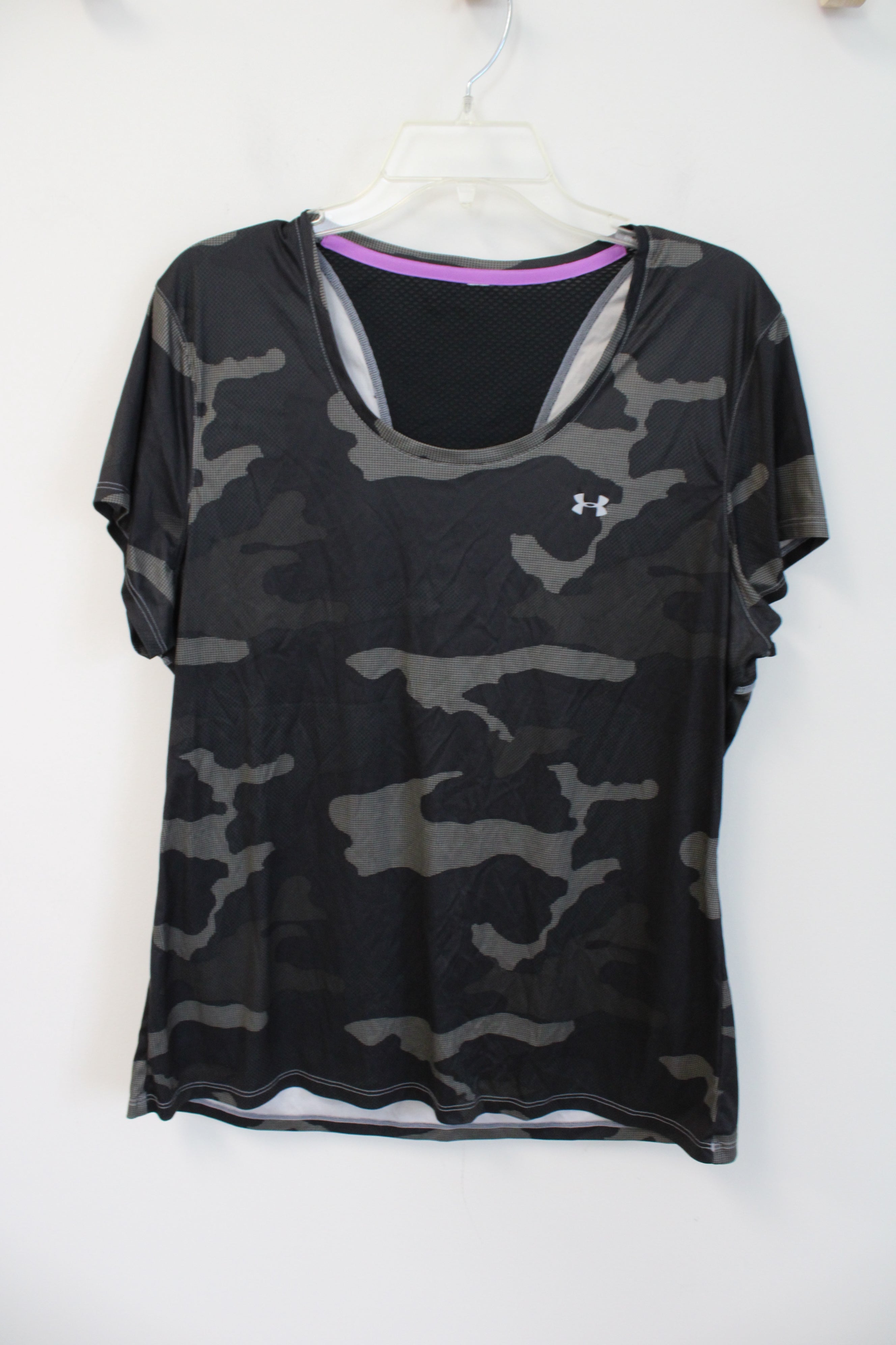 Under Armour Camo Mesh Back Athletic Top | L