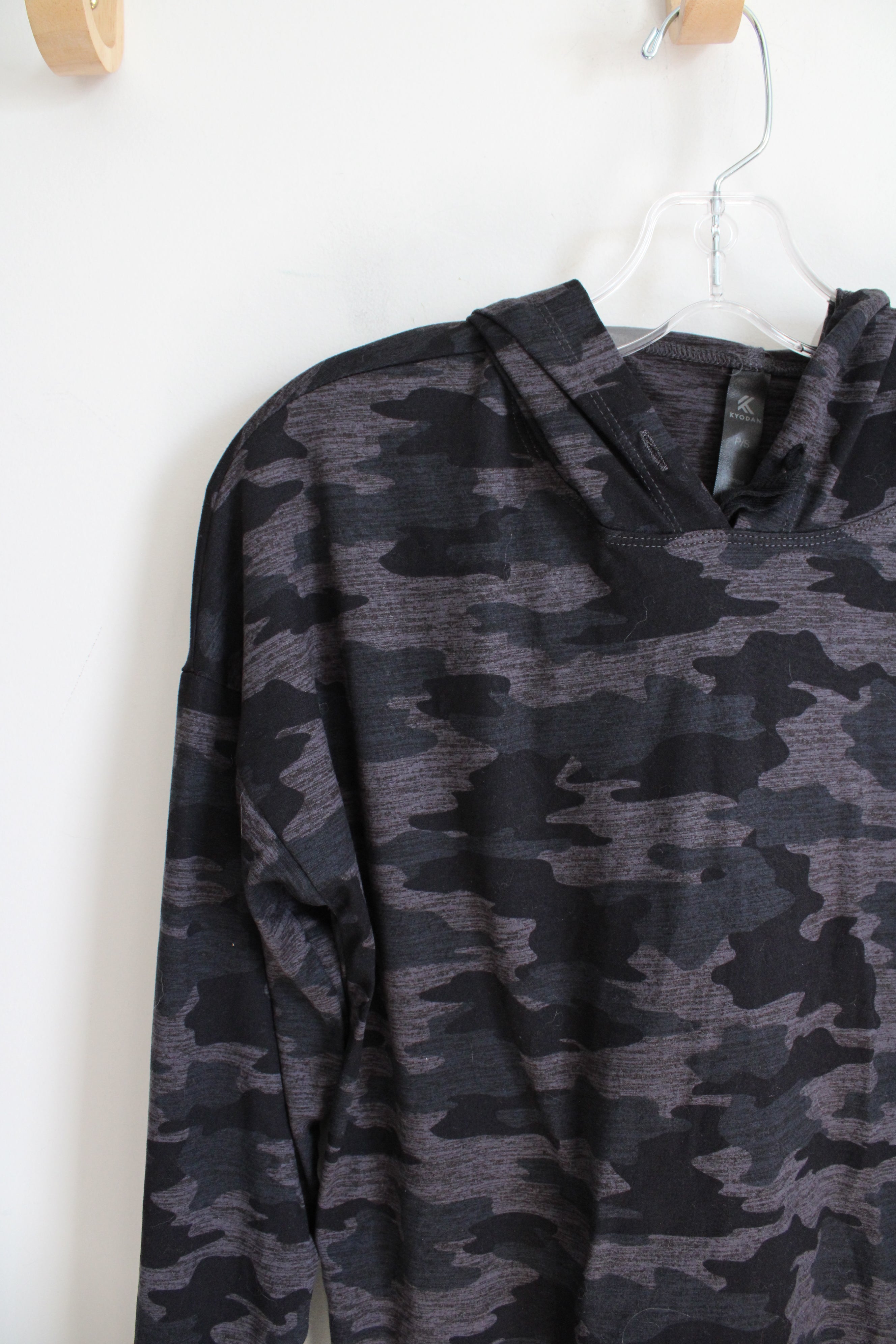 Kyodan Black & Gray Camo Knit Hoodie | S