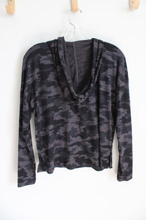 Kyodan Black & Gray Camo Knit Hoodie | S