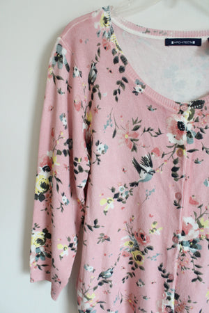 Architect Pink Floral Button Down Cardigan | L