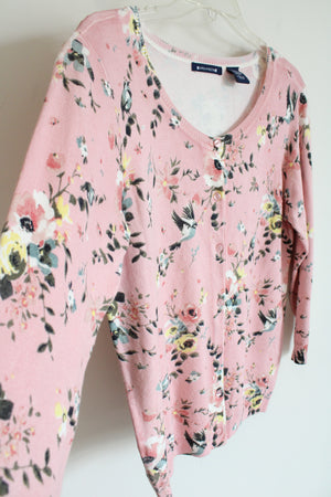 Architect Pink Floral Button Down Cardigan | L