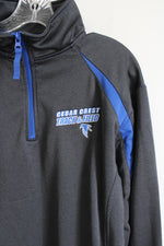 Badger Sport Cedar Crest Track & Field Gray & Blue Quarter Zip Sweatshirt | M