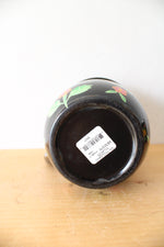 Ten Thousand Villages Black Hand Painted Stainless Steel Floral Pitcher & Cup Set