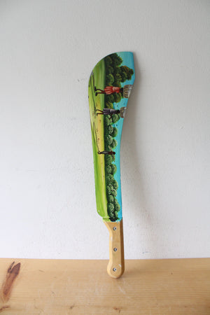 Hand Painted Haitian Scene Knife