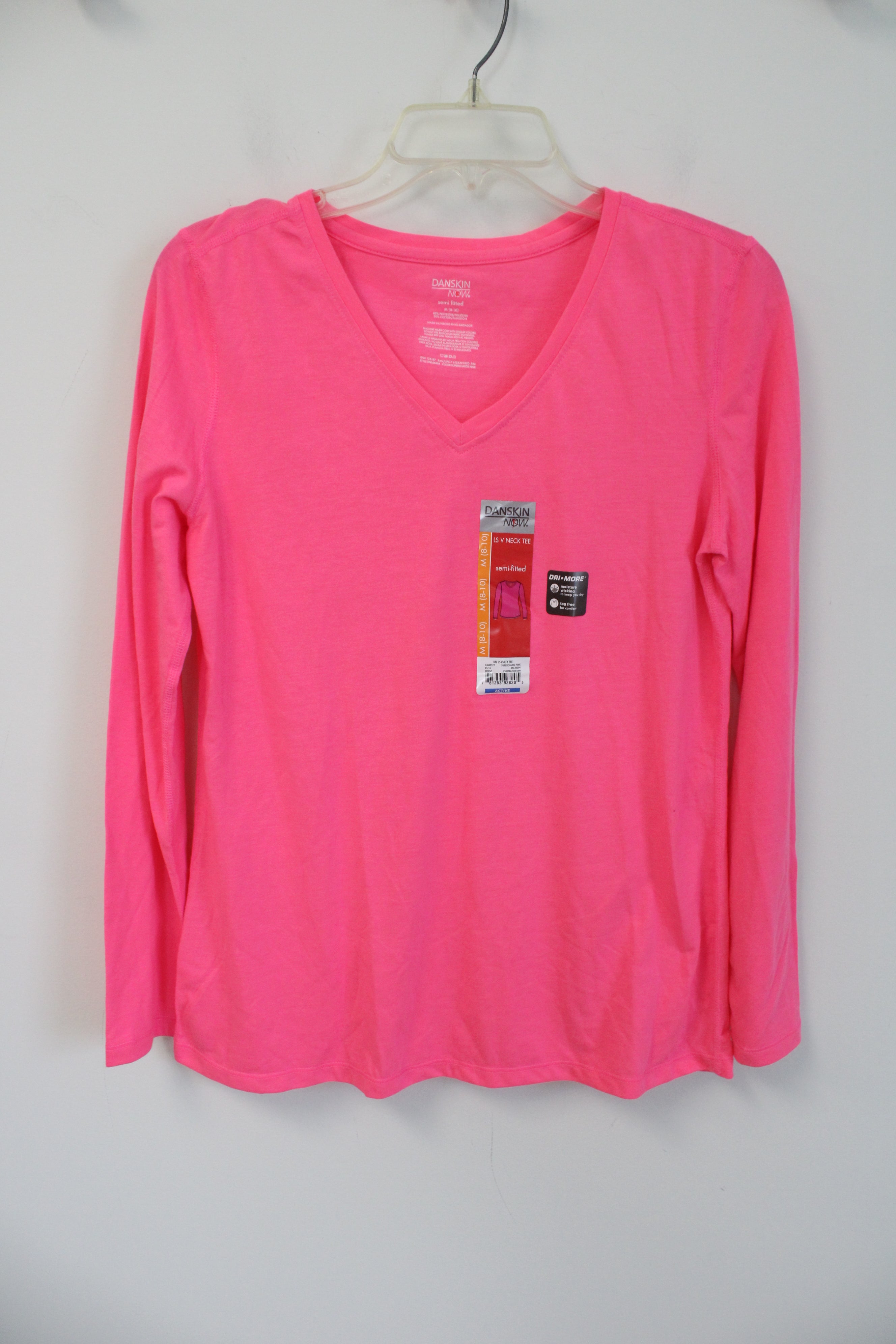 NEW Danskin Now Hot Pink Semi Fitted Long Sleeved Top M Jubilee Thrift