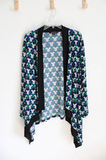 Kasper Blue Green Black & White Patterned Cardigan | 3X