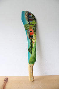Hand Painted Haitian Scene Knife