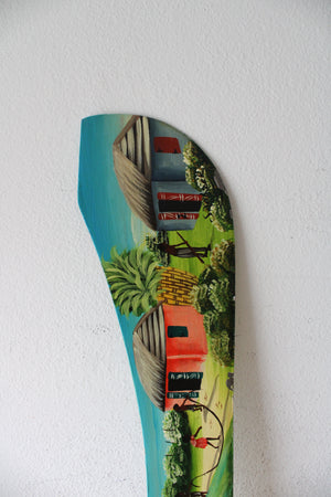 Hand Painted Haitian Scene Knife