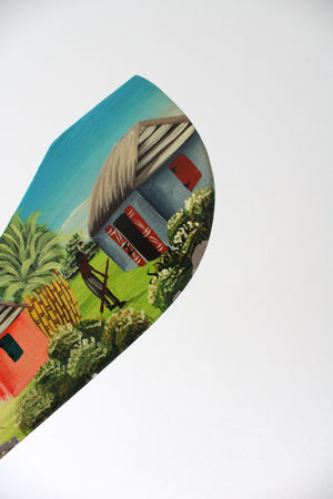 Hand Painted Haitian Scene Knife
