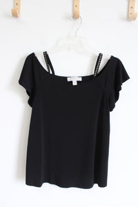 Michael Kors Black Cold Shoulder Top | S