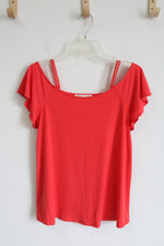 Michael Kors Orange Cold Shoulder Top | S