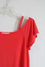 Michael Kors Orange Cold Shoulder Top | S