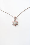 Pastel Blue & Pink Star Of David Sterling Silver Necklace